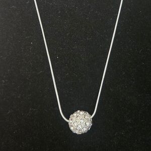 Silver Rhinestone Bead Necklace